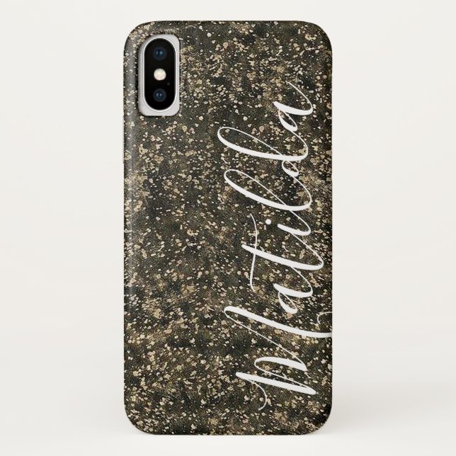 Leather Personalised Name Script Case-Mate iPhone Case (Back)