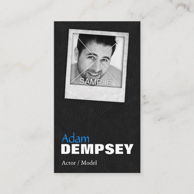 Leather Photo Actor Model Business Cards (Front)