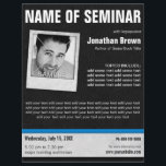 Leather Photo Conference Seminar Flyers<br><div class="desc">© Sunny Mars Designs Photo Frame on Leather Seminar Leaflet Flyers – Cool, modern, stylish, fully customisable photo flyer template with a black faux leather textured print background, an old Polaroid-like photo frame and a custom headshot black and white sample photo. Customise it by adding your own image and seminar...</div>