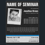 Leather Photo Conference Seminar Flyers<br><div class="desc">© Sunny Mars Designs Photo Frame on Leather Seminar Leaflet Flyers – Cool, modern, stylish, fully customisable photo flyer template with a black faux leather textured print background, an old Polaroid-like photo frame and a custom headshot black and white sample photo. Customise it by adding your own image and seminar...</div>