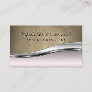Leather   Pink Metallic Background Business Card