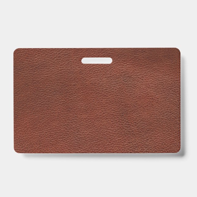 Leather Plastic Badge - Horizontal ID Badge (Front)