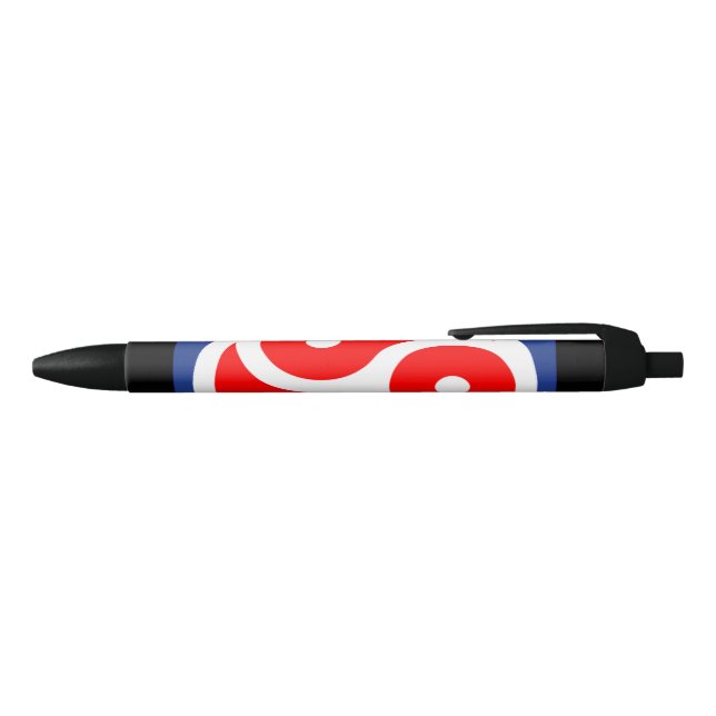 Leather Practice Pride Flag Black Ink Pen (Top)