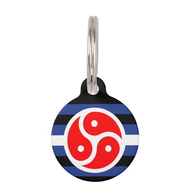 Leather Practice Pride Flag Pet Tag (Front)