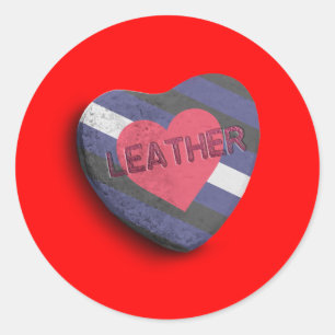 LEATHER PRIDE CANDY CLASSIC ROUND STICKER