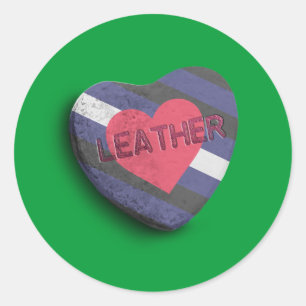 LEATHER PRIDE CANDY CLASSIC ROUND STICKER
