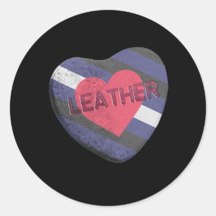LEATHER PRIDE CANDY CLASSIC ROUND STICKER