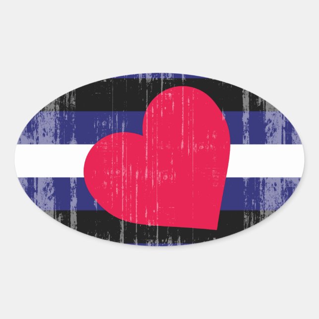 LEATHER PRIDE DISTRESSED DESIGN OVAL STICKER (Front)