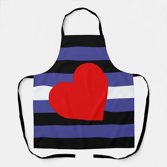Leather Pride Flag and Heart Apron (Front)