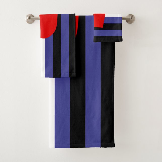 Leather Pride Flag and Heart Bath Towel Set (Insitu)