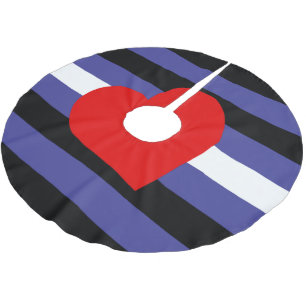 Leather Pride Flag and Heart Brushed Polyester Tree Skirt