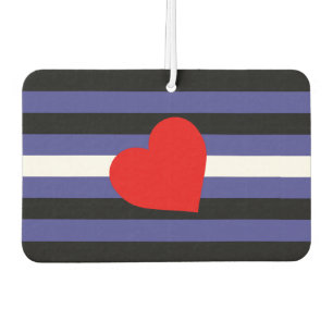 Leather Pride Flag and Heart Car Air Freshener