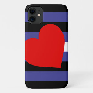 Leather Pride Flag and Heart iPhone 11 Case