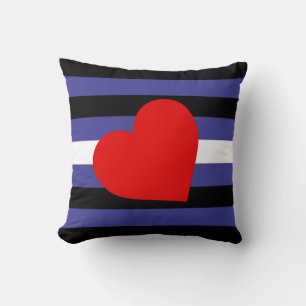 Leather Pride Flag and Heart Cushion