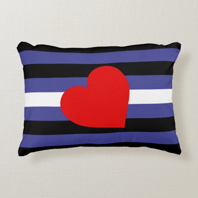Leather Pride Flag and Heart Decorative Cushion (Front)