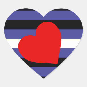 Leather Pride Flag and Heart Heart Sticker