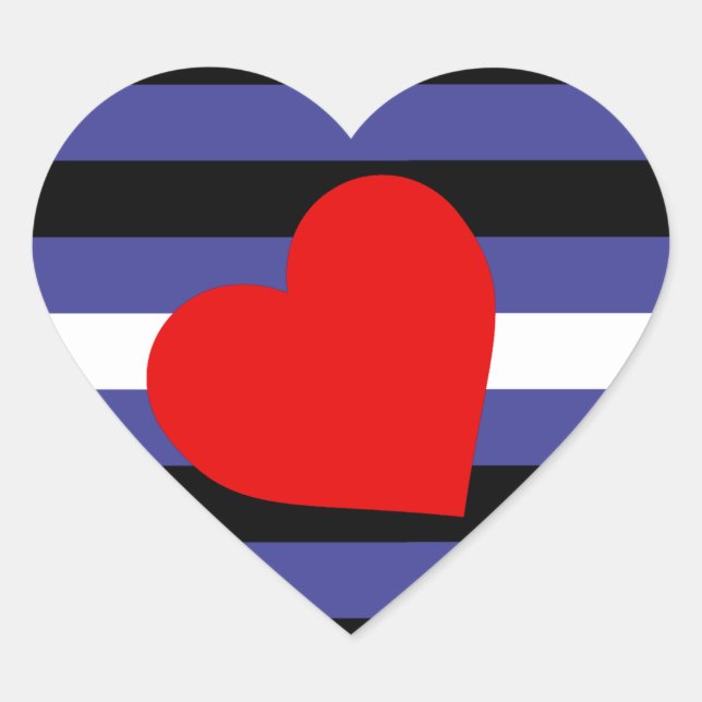 Leather Pride Flag and Heart Heart Sticker (Front)