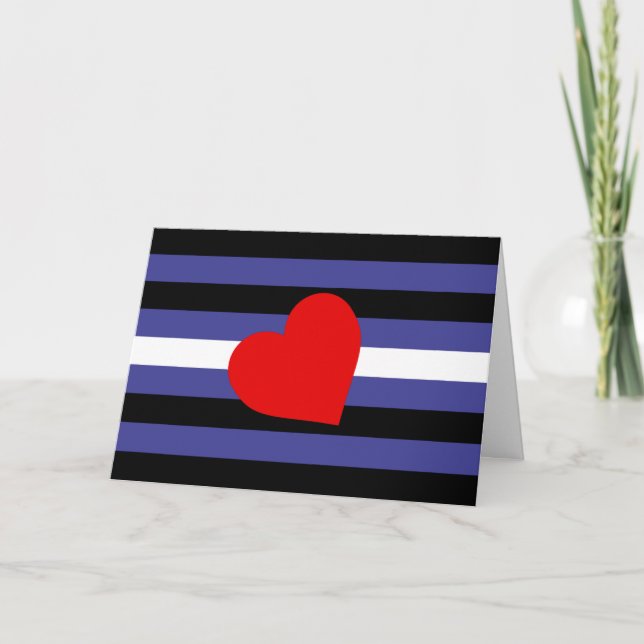 Leather Pride Flag and Heart Holiday Card (Front)