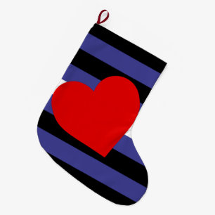 Leather Pride Flag and Heart Large Christmas Stocking