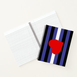 Leather Pride Flag and Heart Notebook