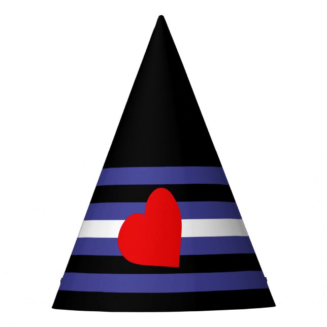 Leather Pride Flag and Heart Party Hat (Front)
