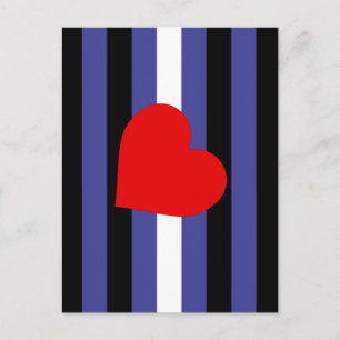 Leather Pride Flag and Heart Postcard