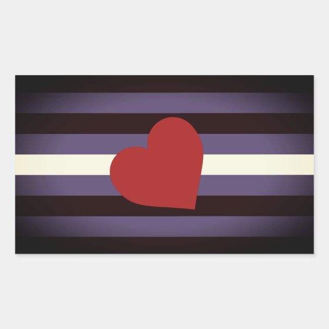 Leather Pride Flag and Heart Rectangular Sticker (Front)