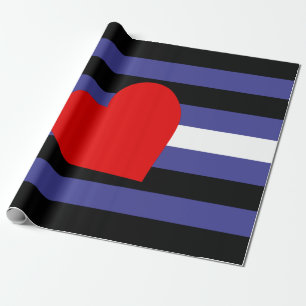 Leather Pride Flag and Heart Wrapping Paper