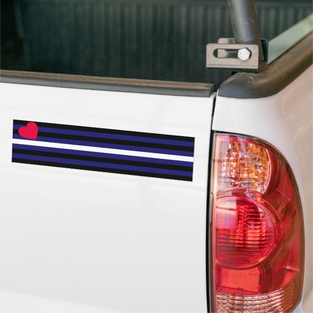 LEATHER PRIDE FLAG BAR BUMPER STICKER (On Truck)