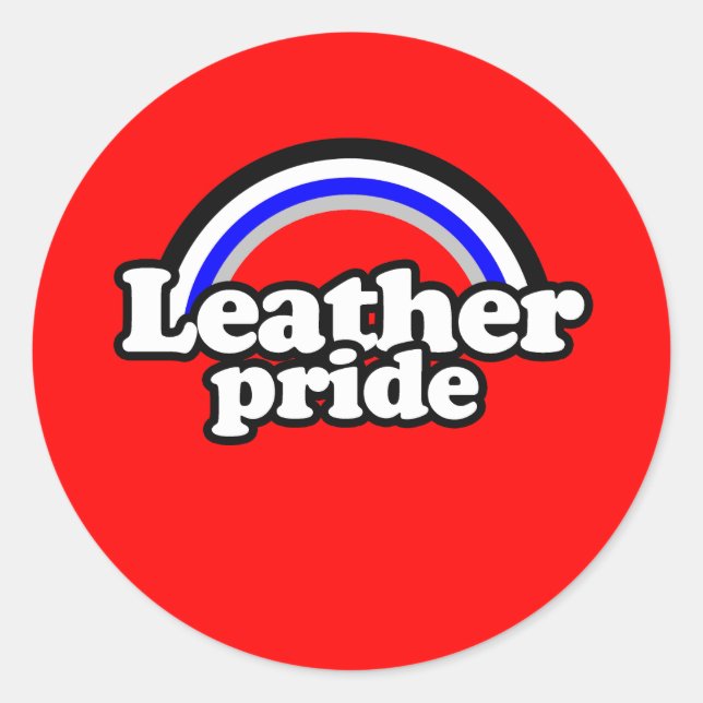 Leather Pride Flag Classic Round Sticker (Front)