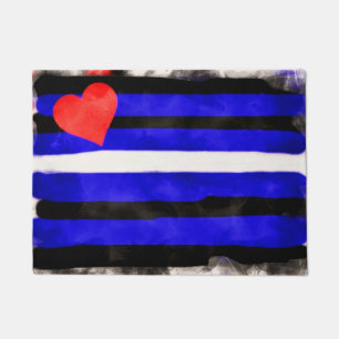 Leather Pride Flag Doormat