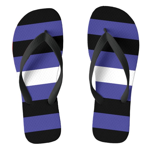 Leather Pride Flag Flip Flops (Footbed)