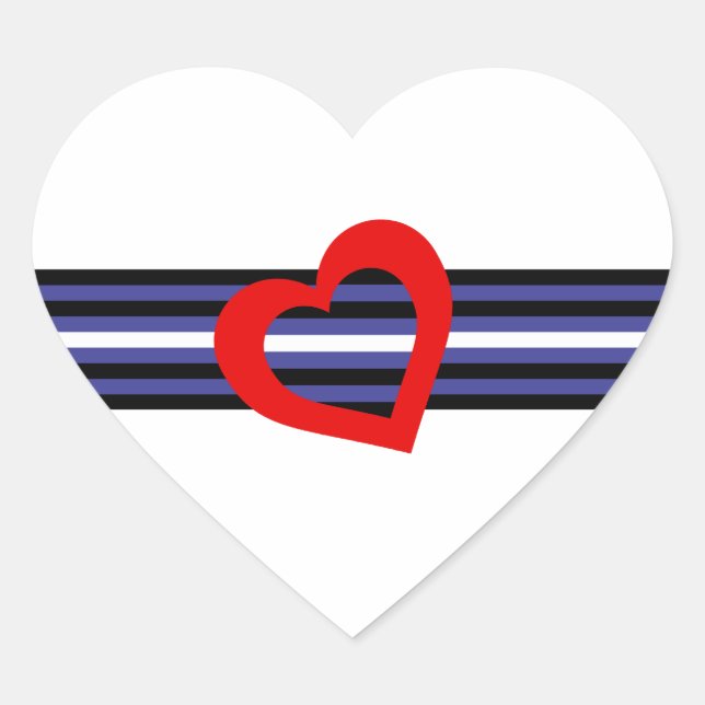 Leather Pride Flag Heart Sticker (Front)