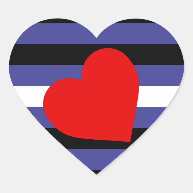 Leather Pride Flag Heart Sticker (Front)