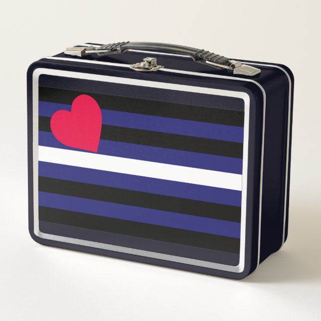 Leather Pride Flag Metal Lunch Box (Front)