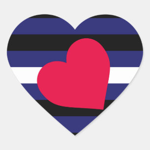 LEATHER PRIDE FLAG STRIPES DESIGN HEART STICKER