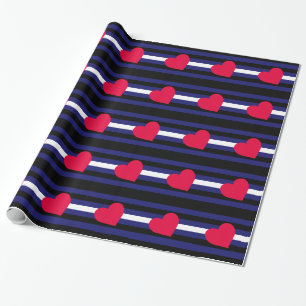 LEATHER PRIDE FLAG STRIPES DESIGN -.png Wrapping Paper