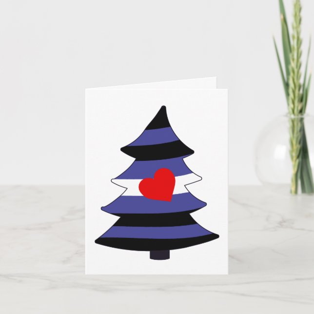 Leather Pride Holigay Tree Holiday Card (Front)