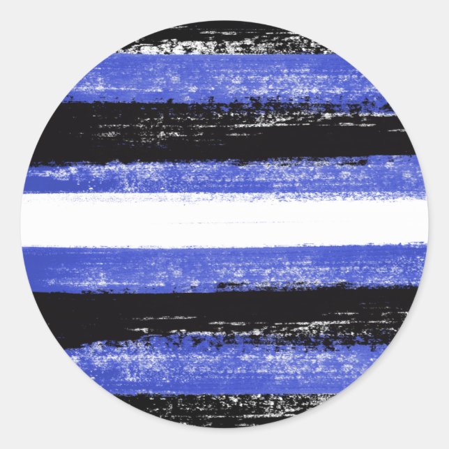 Leather Pride Paint Stripes Classic Round Sticker (Front)