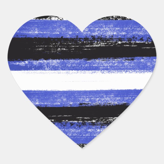 Leather Pride Paint Stripes Heart Sticker (Front)