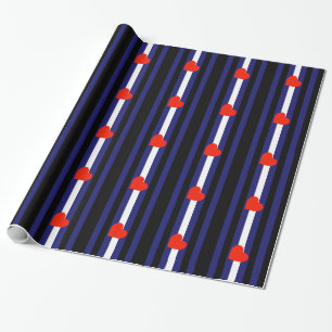 LEATHER PRIDE STRIPED HEART HORIZONTAL - 2014 PRID WRAPPING PAPER