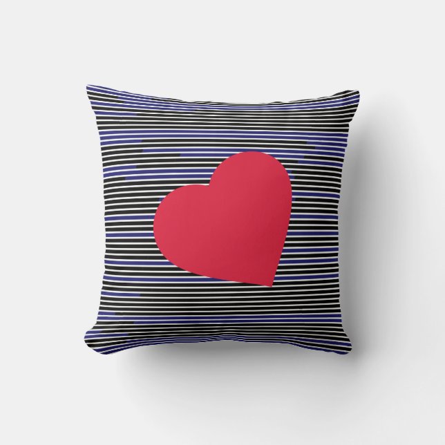 Leather Pride Striped Throw Pillow (Front)