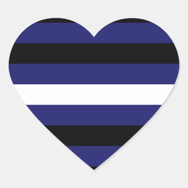 LEATHER PRIDE STRIPES DESIGN HEART STICKER (Front)