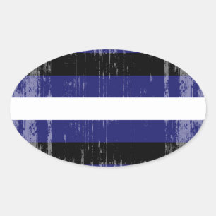 LEATHER PRIDE STRIPES DISTRESSED DESIGN OVAL STICKER