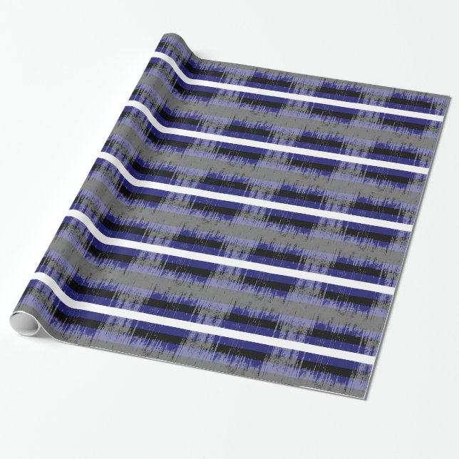LEATHER PRIDE STRIPES DISTRESSED DESIGN -.png Wrapping Paper (Unrolled)