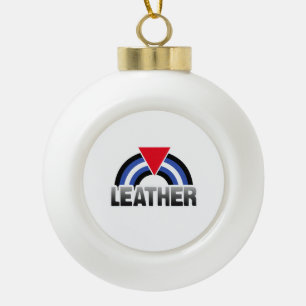 Leather Queer Pride Ceramic Ball Christmas Ornament