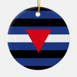 Leather Queer Pride Flag Ceramic Tree Decoration