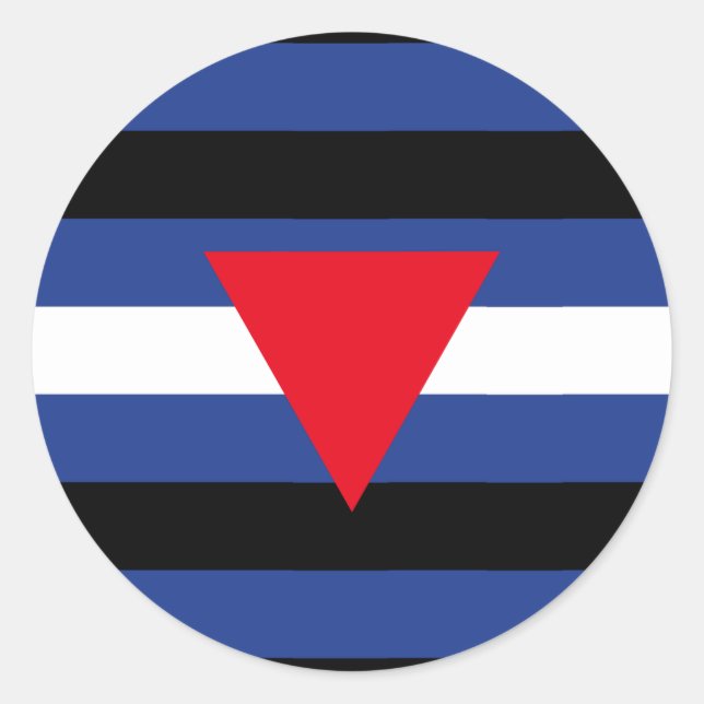 Leather Queer Pride Flag Classic Round Sticker (Front)