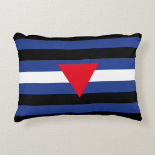 Leather Queer Pride Flag Decorative Cushion