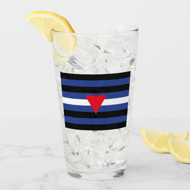 Leather Queer Pride Flag Glass (Front Ice)